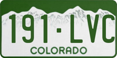 CO license plate 191LVC