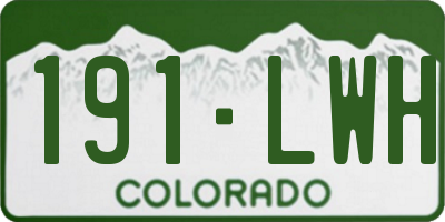 CO license plate 191LWH