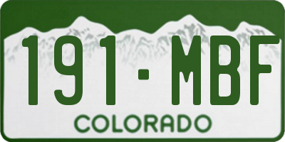 CO license plate 191MBF