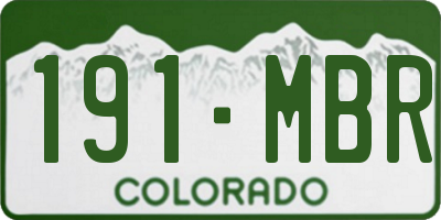 CO license plate 191MBR