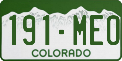 CO license plate 191MEO