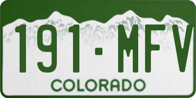 CO license plate 191MFV