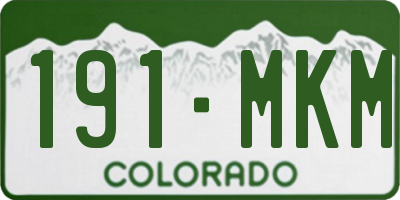 CO license plate 191MKM