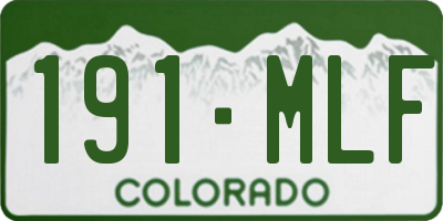 CO license plate 191MLF