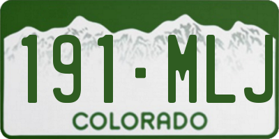 CO license plate 191MLJ