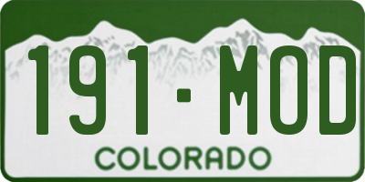 CO license plate 191MOD