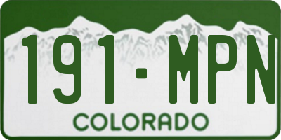 CO license plate 191MPN