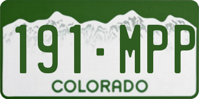 CO license plate 191MPP