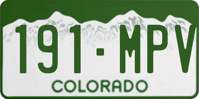 CO license plate 191MPV