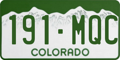 CO license plate 191MQC