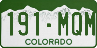 CO license plate 191MQM