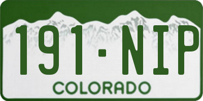 CO license plate 191NIP