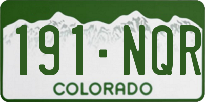 CO license plate 191NQR