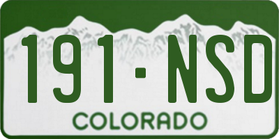 CO license plate 191NSD