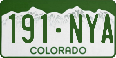 CO license plate 191NYA