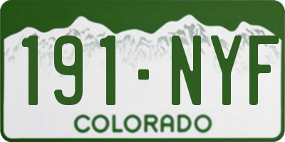CO license plate 191NYF