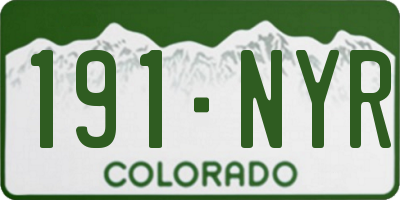 CO license plate 191NYR