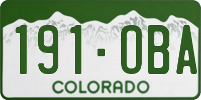 CO license plate 191OBA