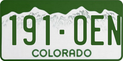 CO license plate 191OEN
