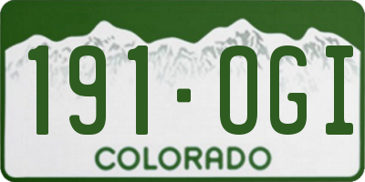 CO license plate 191OGI