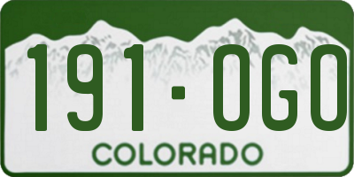CO license plate 191OGO