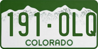 CO license plate 191OLQ