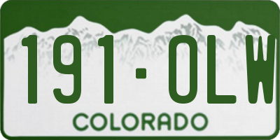 CO license plate 191OLW