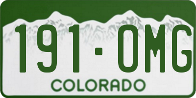 CO license plate 191OMG