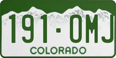 CO license plate 191OMJ