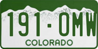 CO license plate 191OMW
