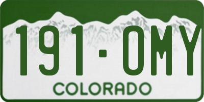 CO license plate 191OMY