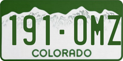 CO license plate 191OMZ