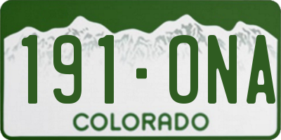 CO license plate 191ONA