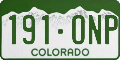 CO license plate 191ONP