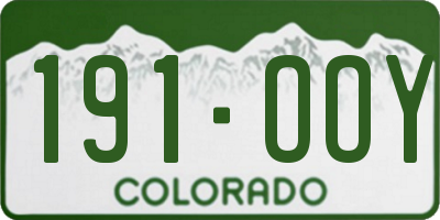 CO license plate 191OOY