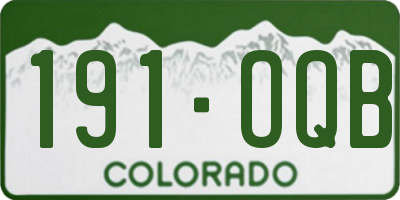 CO license plate 191OQB