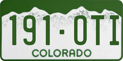 CO license plate 191OTI