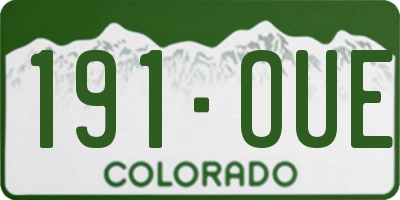 CO license plate 191OUE