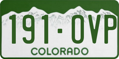 CO license plate 191OVP