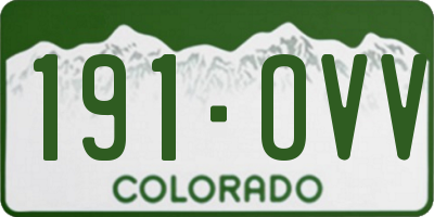 CO license plate 191OVV