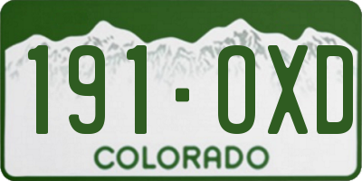 CO license plate 191OXD