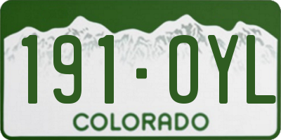 CO license plate 191OYL