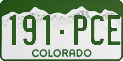 CO license plate 191PCE