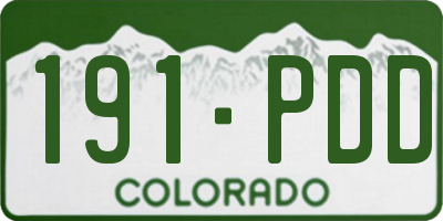 CO license plate 191PDD