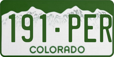 CO license plate 191PER