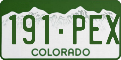 CO license plate 191PEX