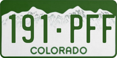 CO license plate 191PFF