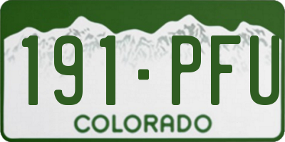 CO license plate 191PFU