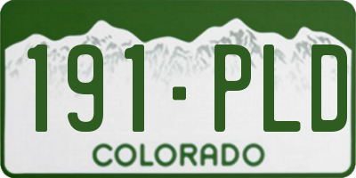 CO license plate 191PLD
