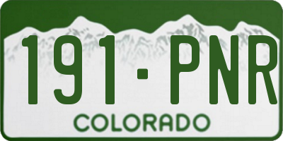 CO license plate 191PNR